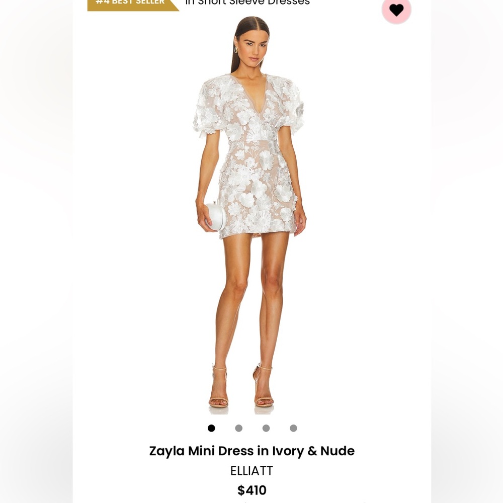 REVOLVE Zayla Mini Dress in Ivory & Nude